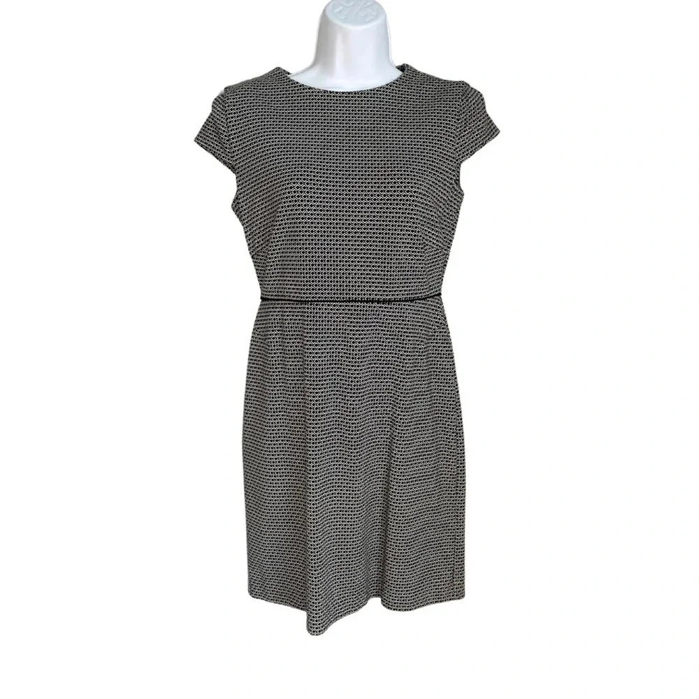 Amanda + Chelsea Geometric Print Dress Size 2 - Elegant Cap Sleeve Fit & Flare - Picture 5 of 9